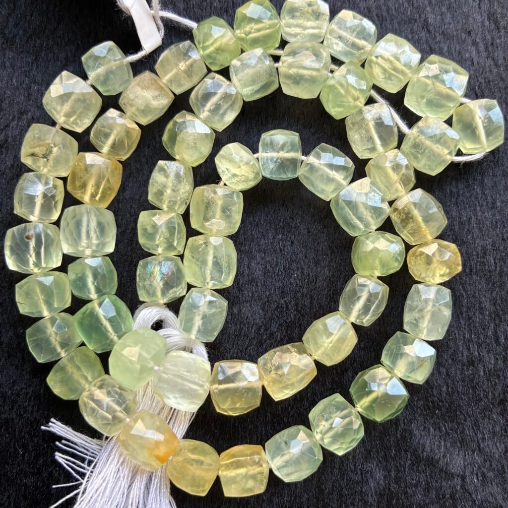 Prehnite ,Faceted Box, 25cm, 8*8mm