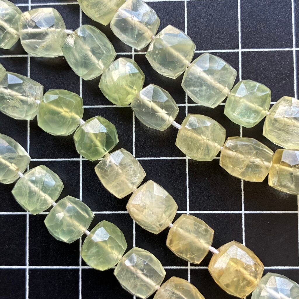 Prehnite ,Faceted Box, 25cm, 8*8mm