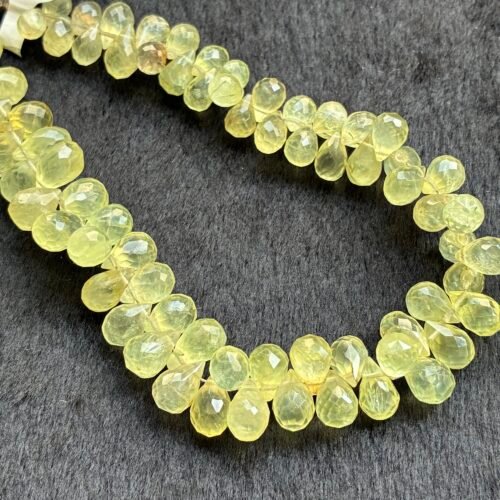 Prehnite, 23 cm, 10.3*7 - 7.3*5.3 mm, 70 beads approx