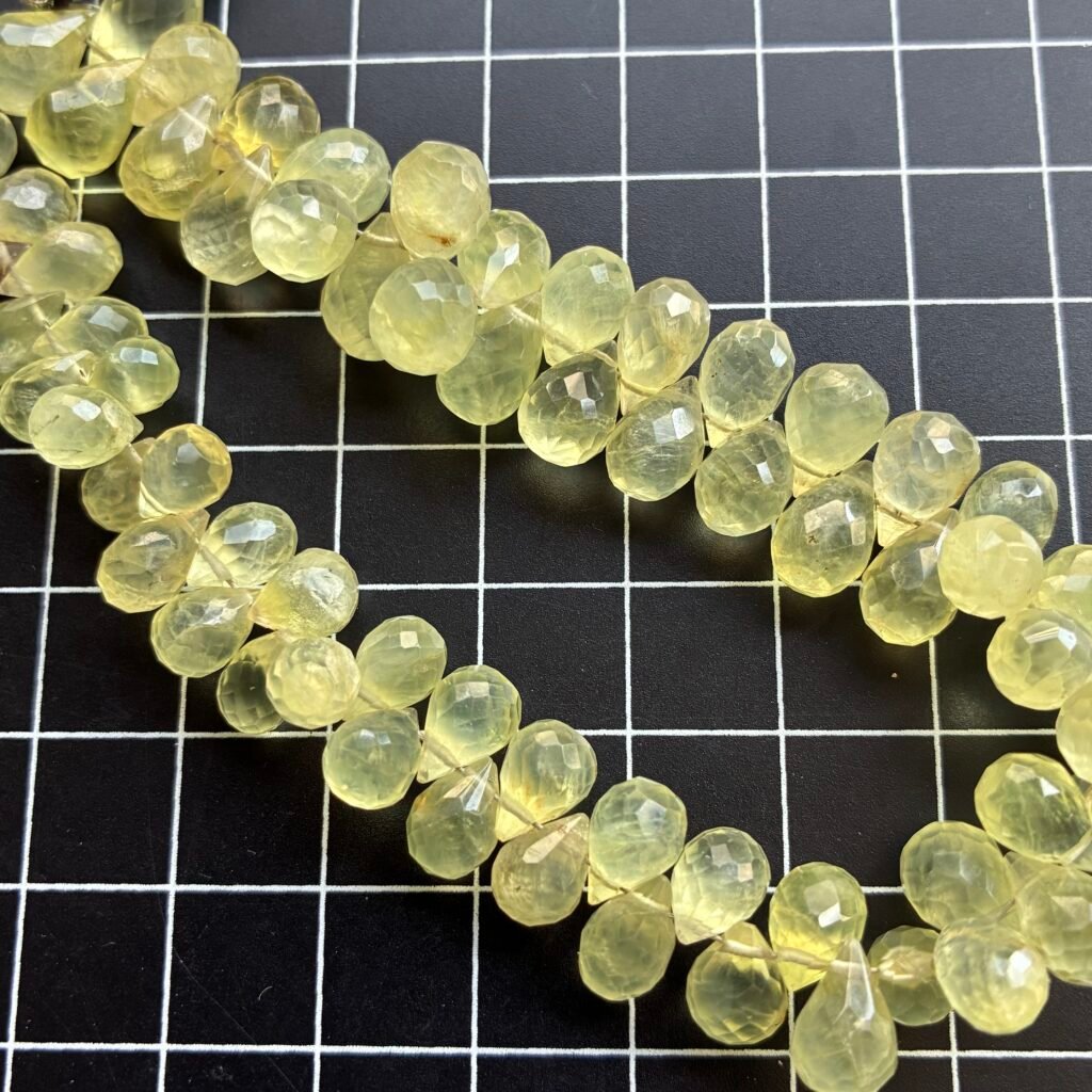 Prehnite, 23 cm, 10.3*7 - 7.3*5.3 mm, 70 beads approx