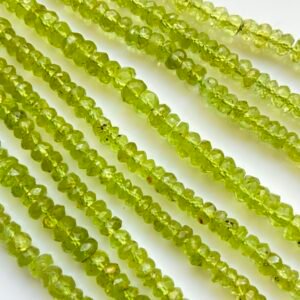Peridot ,Faceted Rondell, 33cm, 4-5mm