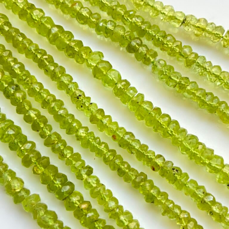 Peridot ,Faceted Rondell, 33cm, 4-5mm