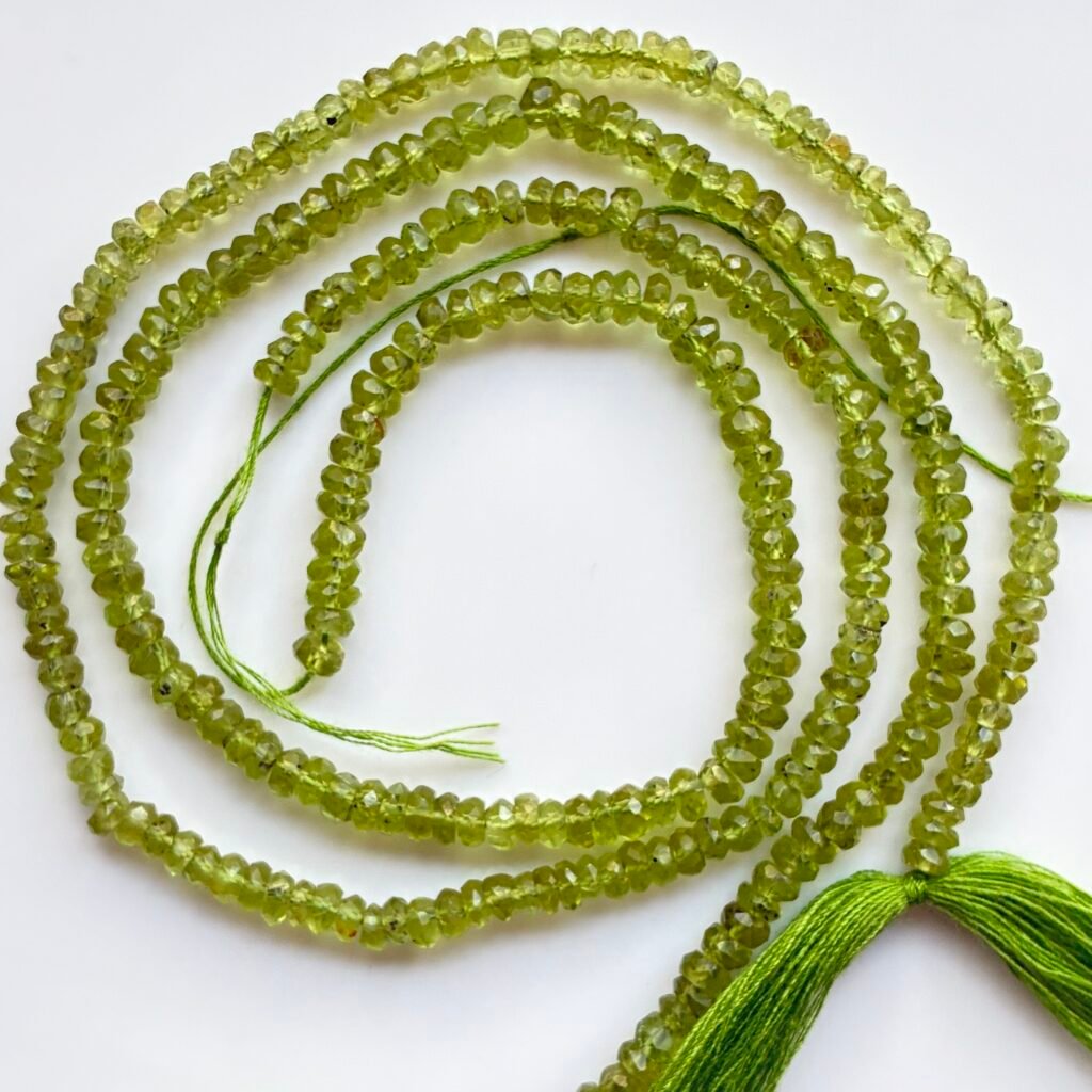 Peridot ,Faceted Rondell, 33cm, 4-5mm