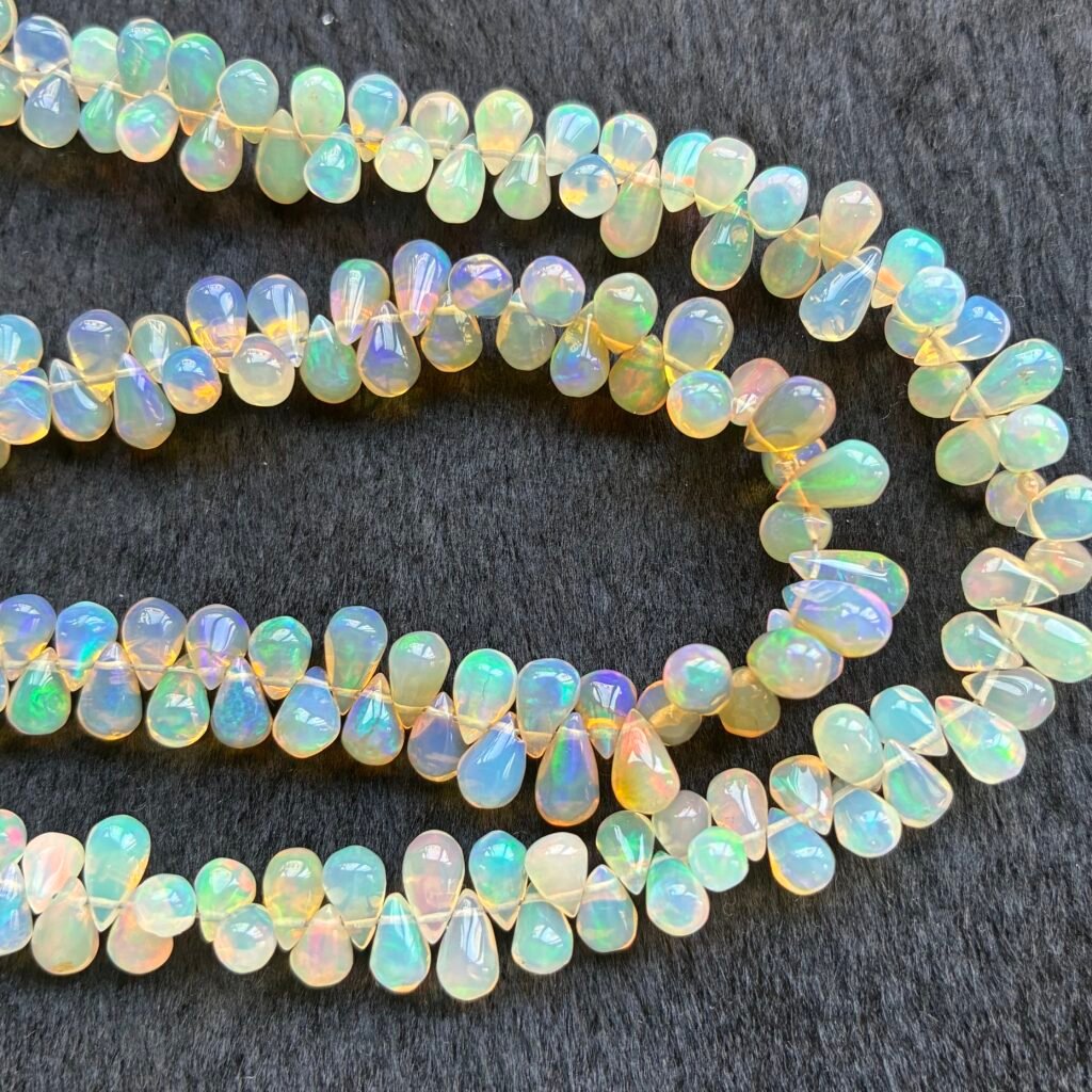Ethopian Opal, Smooth Drops , 26 Cm, 7*3mm