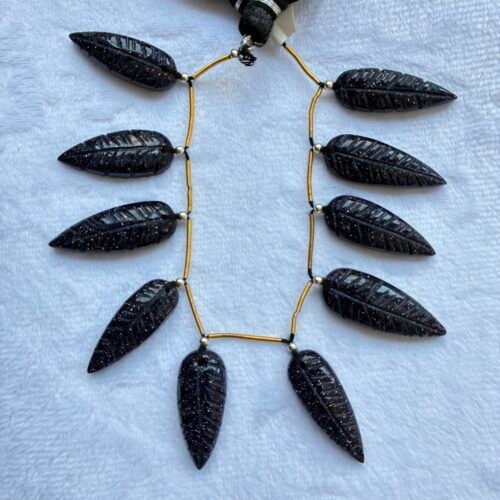 Natural stone Leaf, 10 beads, 25*9*5 mm