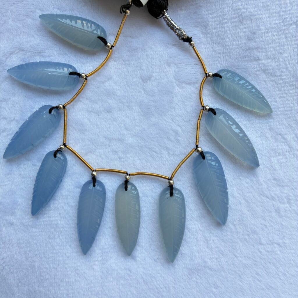 Natural stone Leaf, 10 beads, 25*9*5 mm