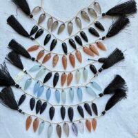 Natural stone Leaf, 10 beads, 25*9*5 mm