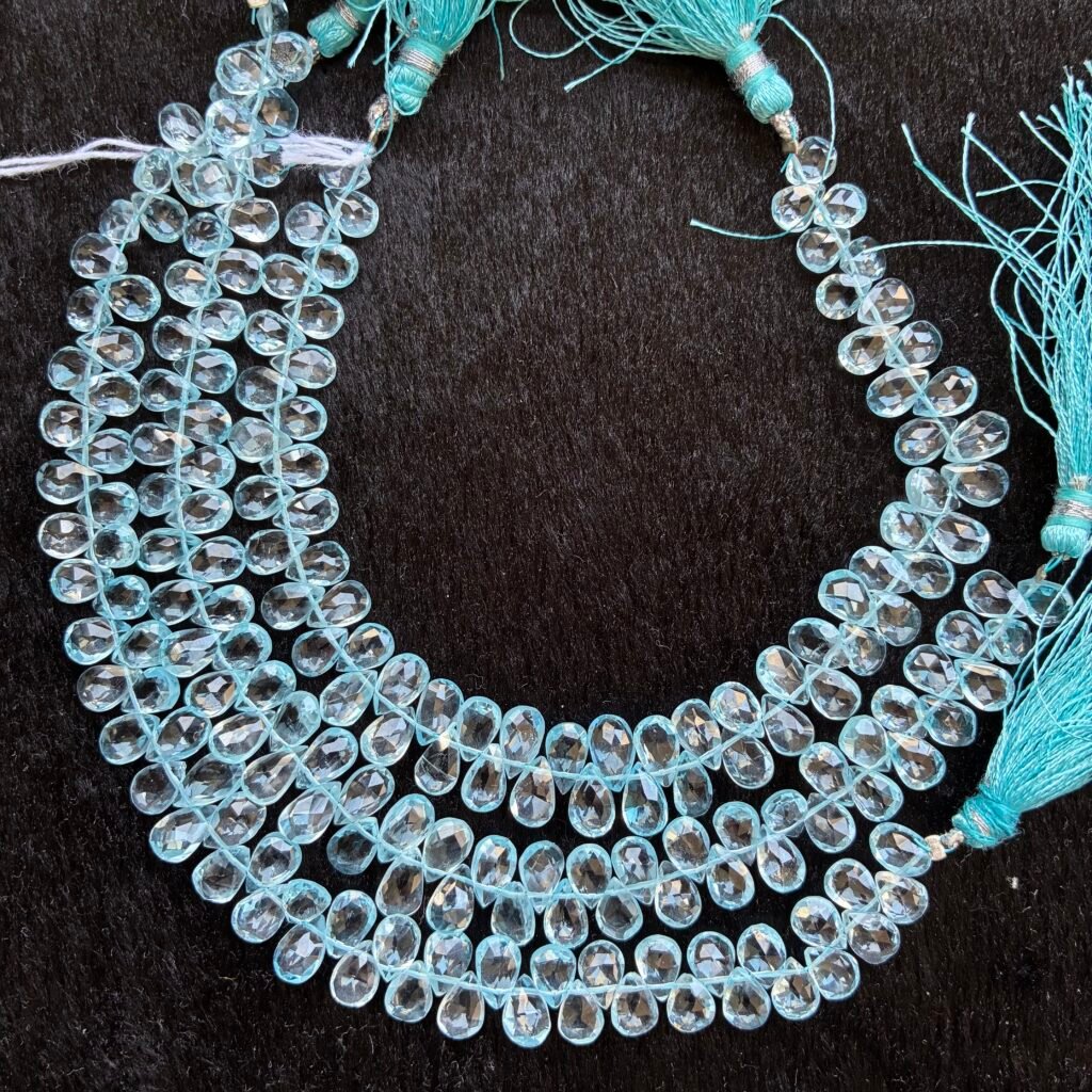 SKY BLUE TOPAZ ,Faceted Pear,22Cm,8.5*5.3*2.9mm