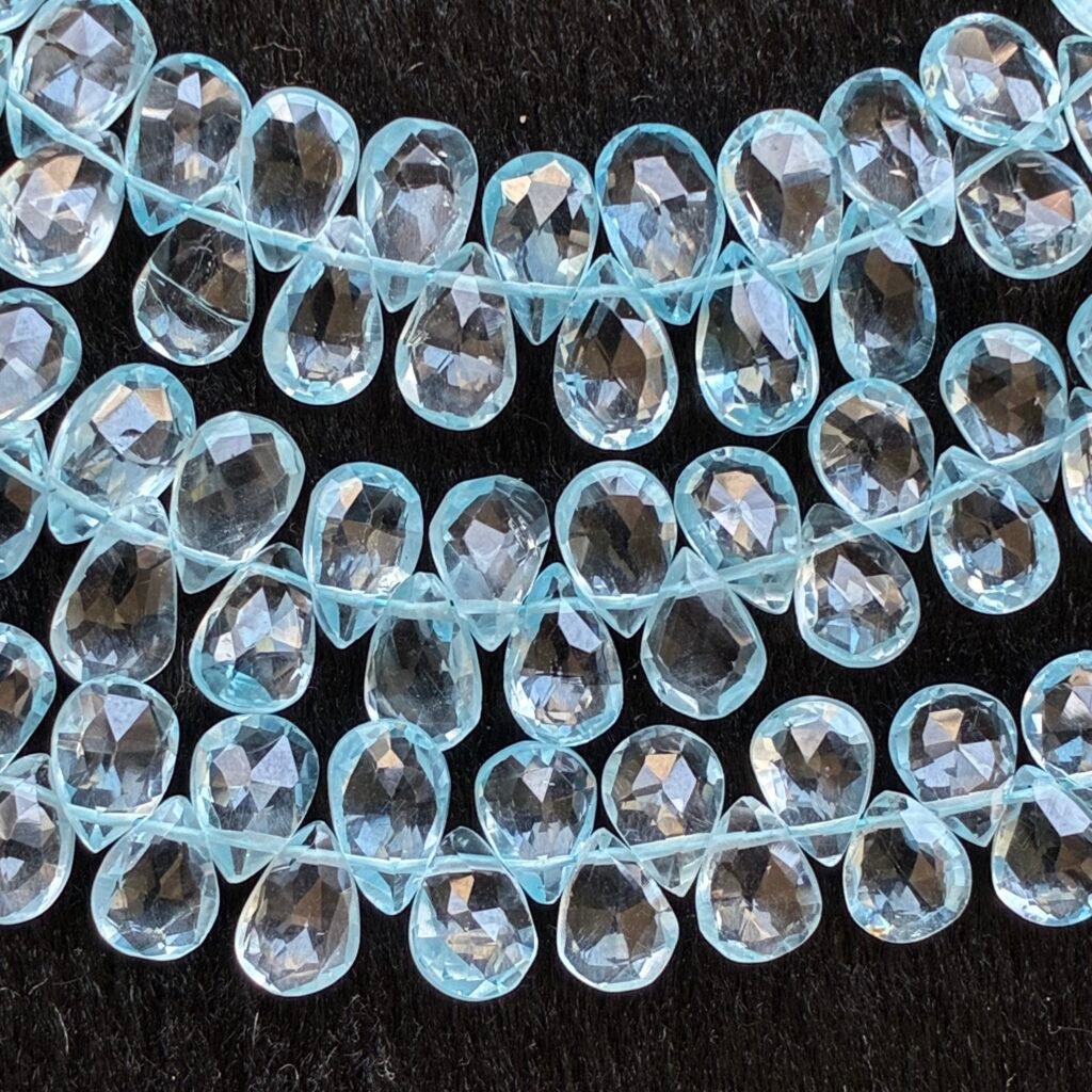 SKY BLUE TOPAZ ,Faceted Pear,22Cm,8.5*5.3*2.9mm