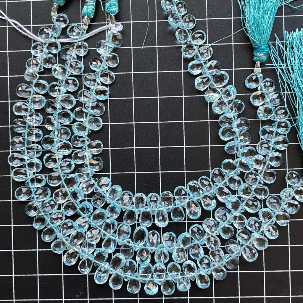 SKY BLUE TOPAZ ,Faceted Pear,22Cm,8.5*5.3*2.9mm