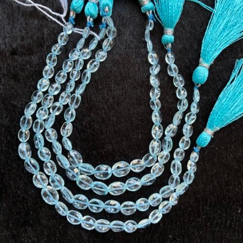 Sky Blue Topaz ,Faceted Oval, 21Cm, 9*7*2.8- 6.2 *4.4*2.4mm