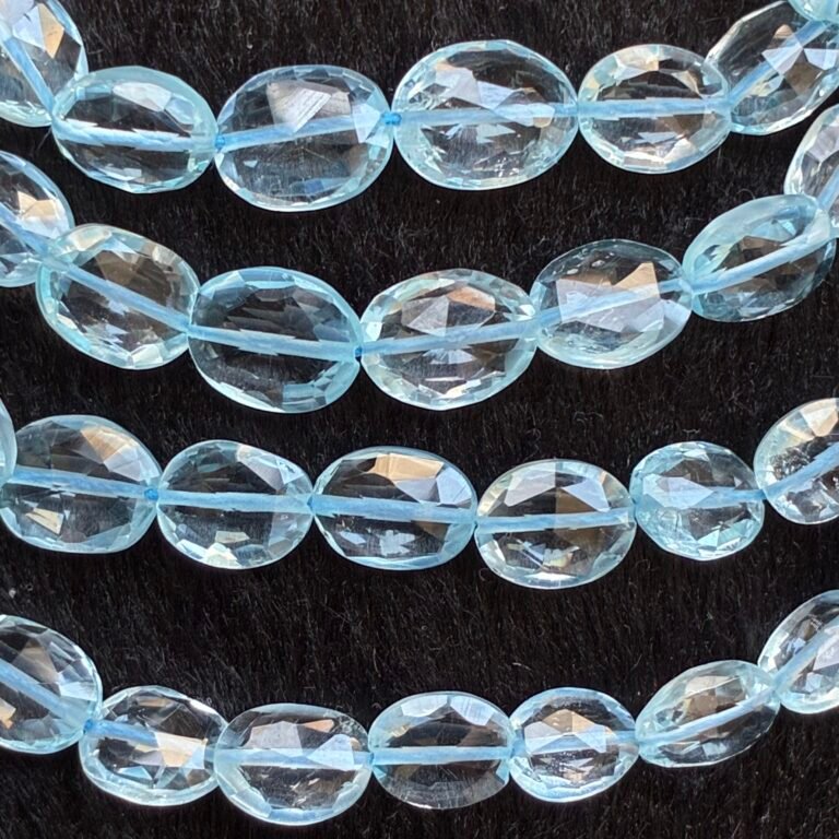 Sky Blue Topaz, Faceted Oval, 21Cm, 9*7*2.8-- 6.2 *4.4*2.4mm