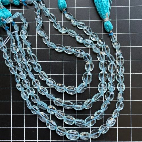 Sky Blue Topaz ,Faceted Oval, 21Cm, 9*7*2.8- 6.2 *4.4*2.4mm