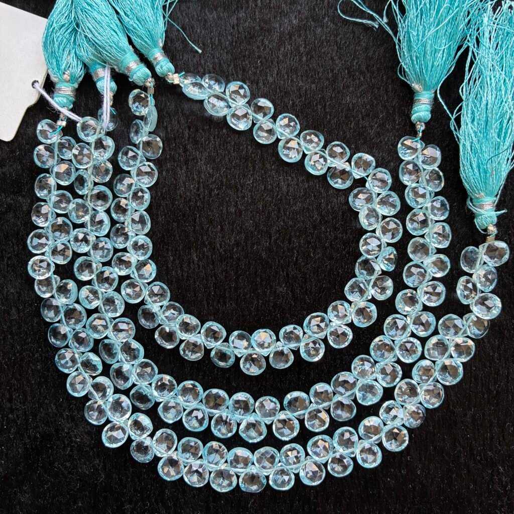 Sky Blue Topaz ,Faceted Maron, 22Cm, 6.6*6.1*3.1mm
