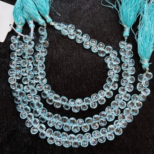 Sky Blue Topaz ,Faceted Heart,22Cm, 6.6*6.1*3.1mm