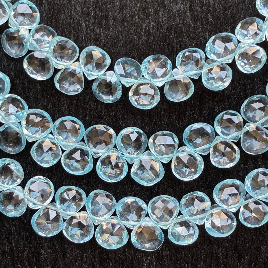 Sky Blue Topaz ,Faceted Maron, 22Cm, 6.6*6.1*3.1mm