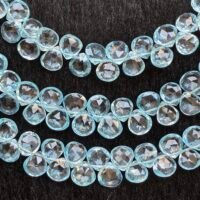Sky Blue Topaz ,Faceted Heart,22Cm, 6.6*6.1*3.1mm