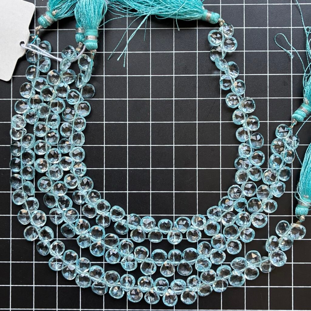 Sky Blue Topaz ,Faceted Maron, 22Cm, 6.6*6.1*3.1mm