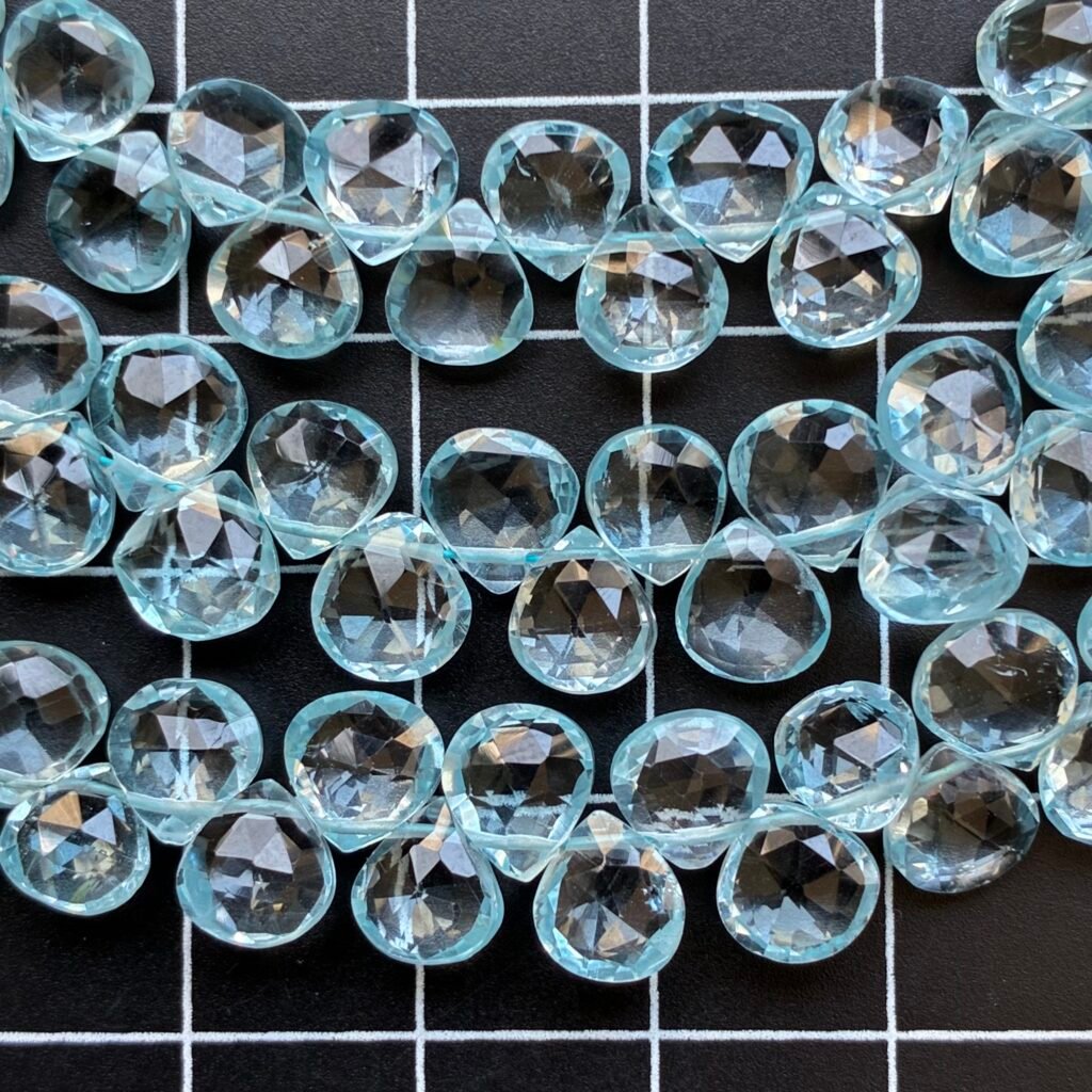 Sky Blue Topaz ,Faceted Maron, 22Cm, 6.6*6.1*3.1mm