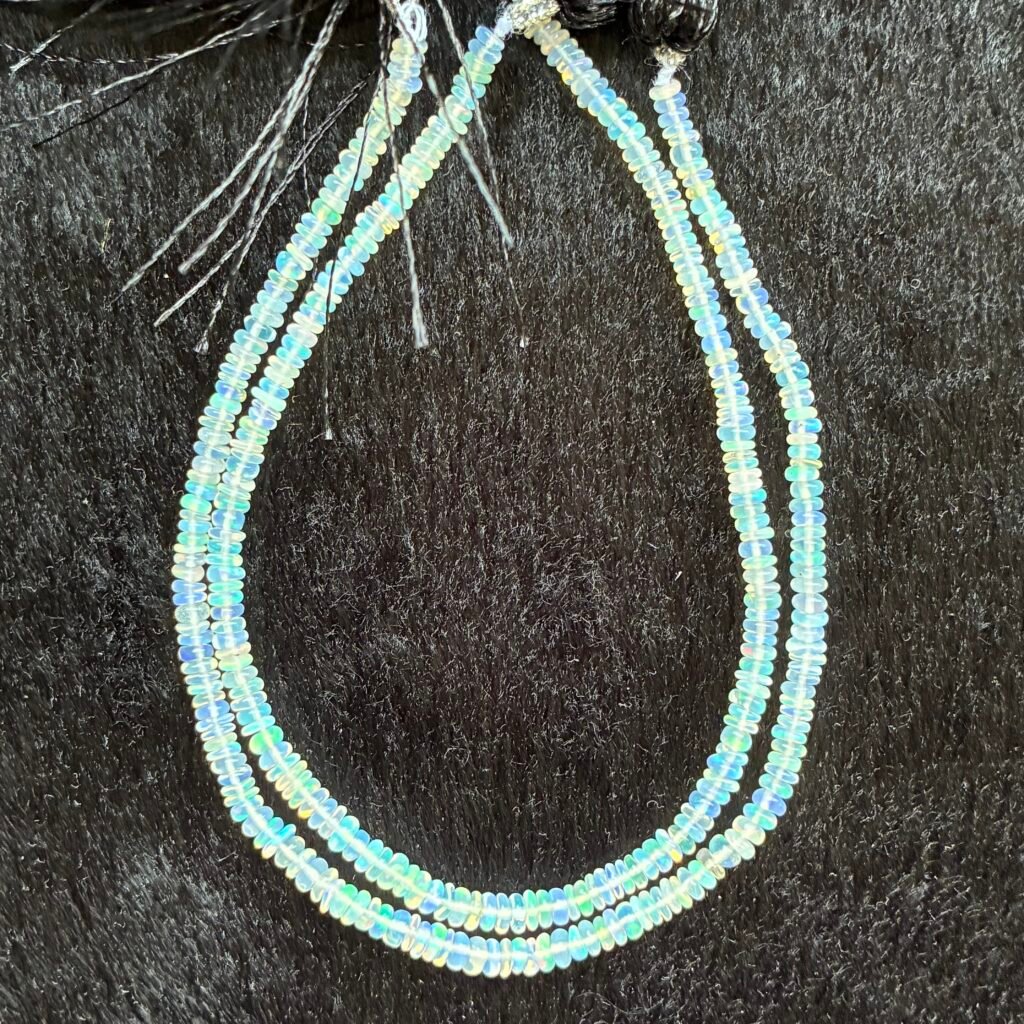 Ethiopian Opal, Smooth Rondelle, 22 cm, 3.2 mm
