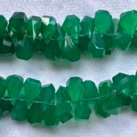Green Onyx,  Fancy Cut Drops, 18 cm, 17*7 mm, 57 beads approx