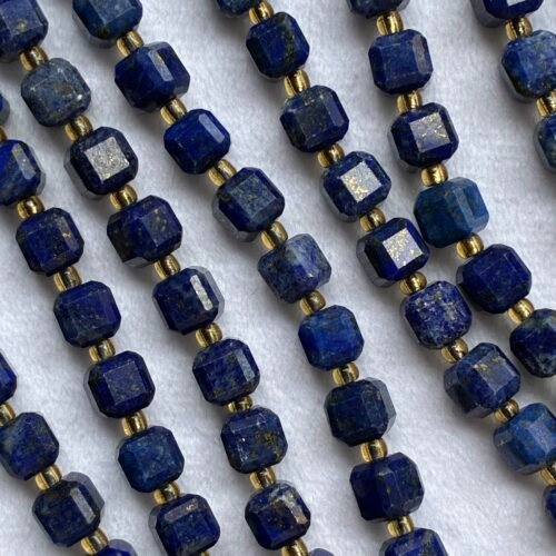 Lapis AAA+, Cube Shape, 6.7-7.3 mm, 40 cm, 43 beads