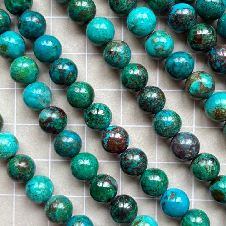 Chrysocolla Round, 7.7- 8 mm, 52 beads, 40 cm