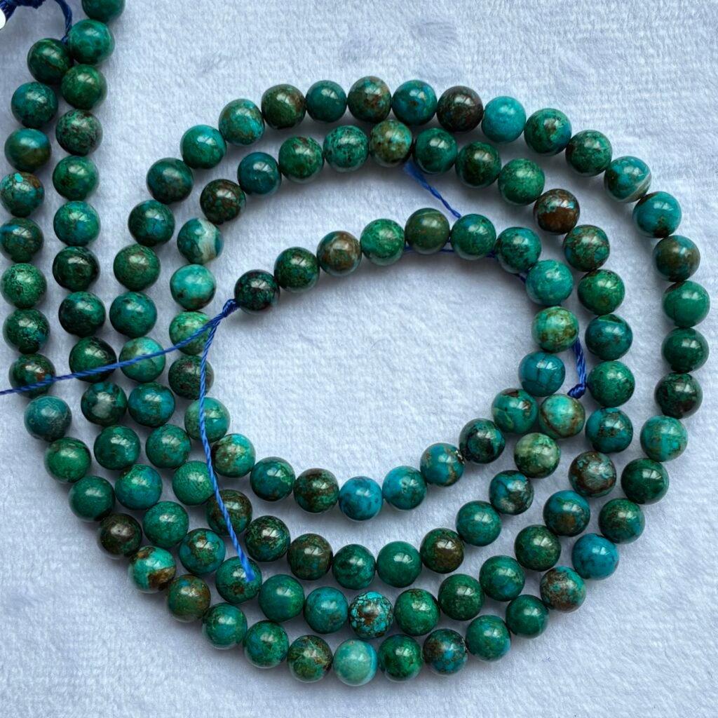 Chrysocolla, Round 6.5 mm, 40 cm