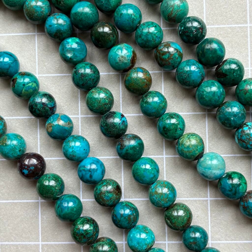 Chrysocolla, Round 6.5 mm, 40 cm