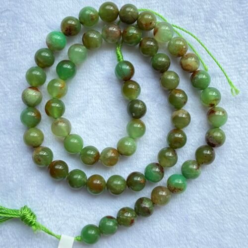 Natural Chrysoprase, Round 7 Mm, 40 Cm