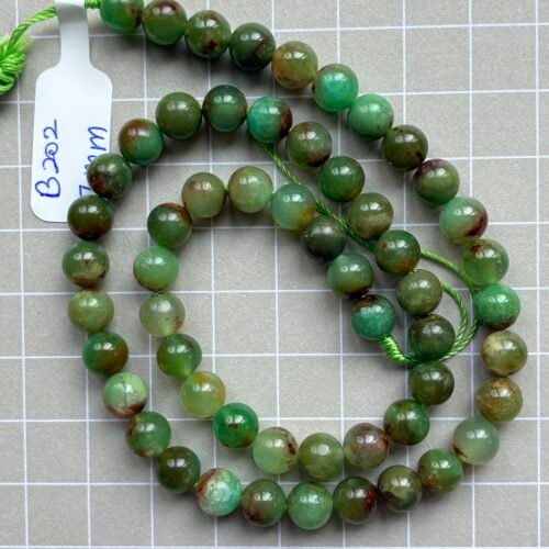Natural Chrysoprase, Round 7 Mm, 40 Cm