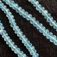 SKY BLUE TOPAZ , Faceted Rondelle, 21 cm, 6.6*3.9 - 4.4*3 mm