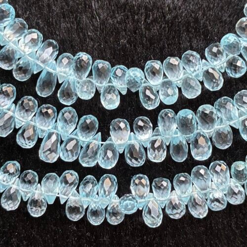 Sky Blue Topaz, Faceted Drops, 21 CM, 7.4*4 mm