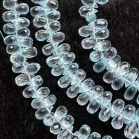 Sky Blue Topaz, Faceted Drops, 21 CM, 7.4*4 mm
