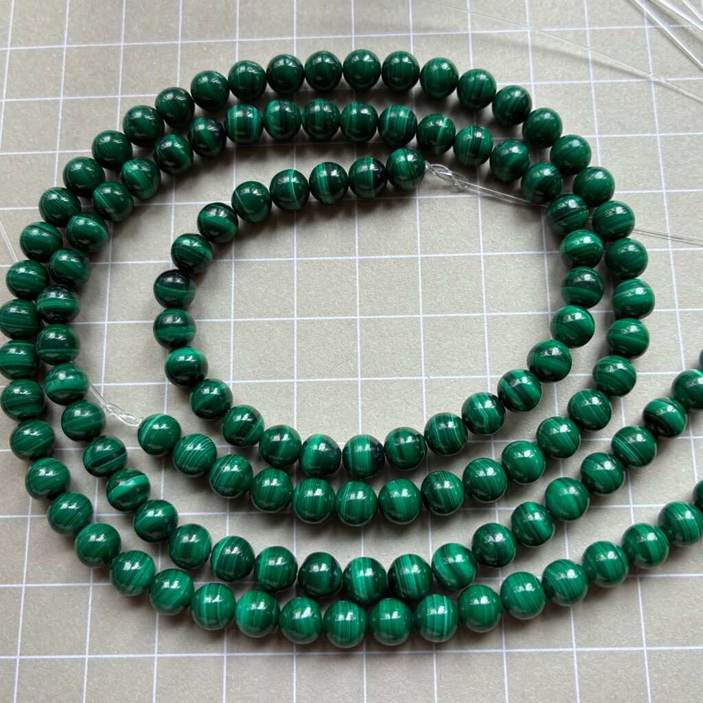 Malachite, Round 6 -6.5 Mm, 40 cm