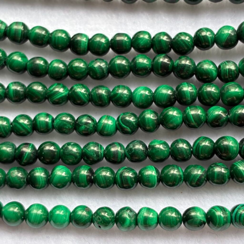 Malachite, Round 6 -6.5 Mm, 40 cm