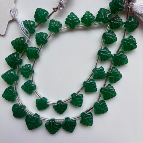 Green Onyx, Leaf Shape, 11*11.5mm, 17 beads