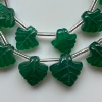 Green Onyx, Leaf Shape, 11*11.5mm, 17 beads