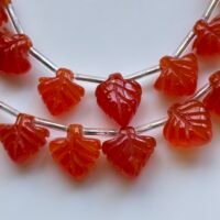 Carnelian Leaf Shape, 19 beads approx, 9.9*10.5mm