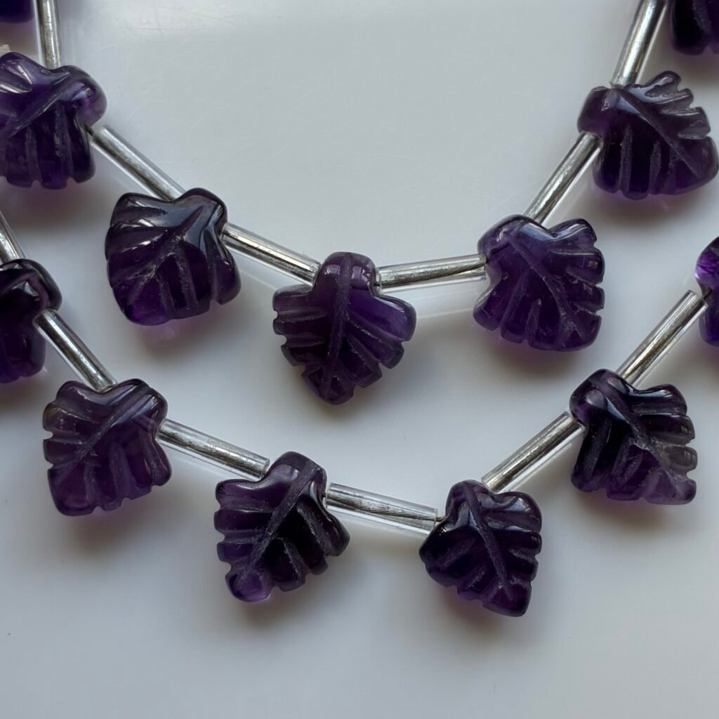 Amethyst,  Leaf Shape, 11*9.5mm, 16 beads