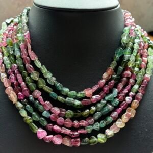 Tourmaline, Necklace, Deep Color, 48 cm, 7*6 mm approx