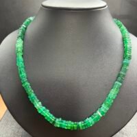 Green Onyx ,Sazare Shape, 44Cm,  6*5mm