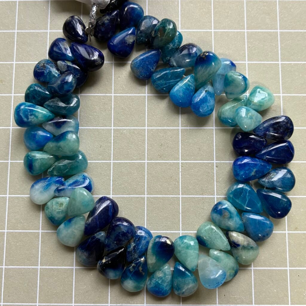 Afghanite, Smooth pear, 21.5 cm, 58 beads, 12.3*6.8*4 - 9.7*7*4.4 mm
