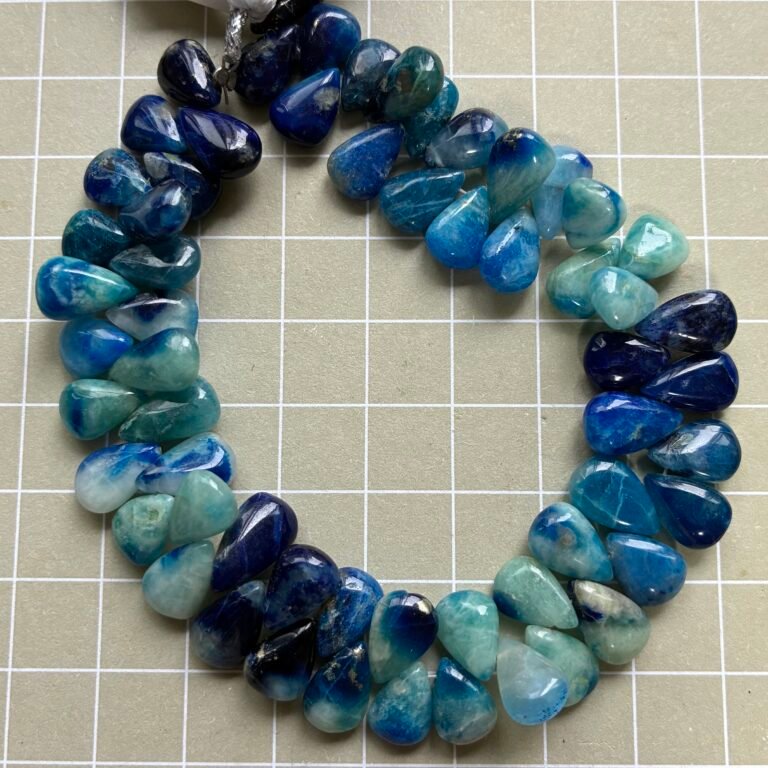 Afghanite, Smooth pear, 21.5 cm, 58 beads, 12.3*6.8*4 - 9.7*7*4.4 mm