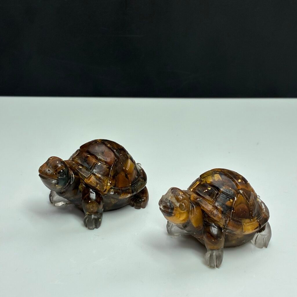 カメ、5×3cm、タイガーアイ
