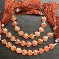 Sunstone , Heart Carving , 18cm , 9.6*9.9mm