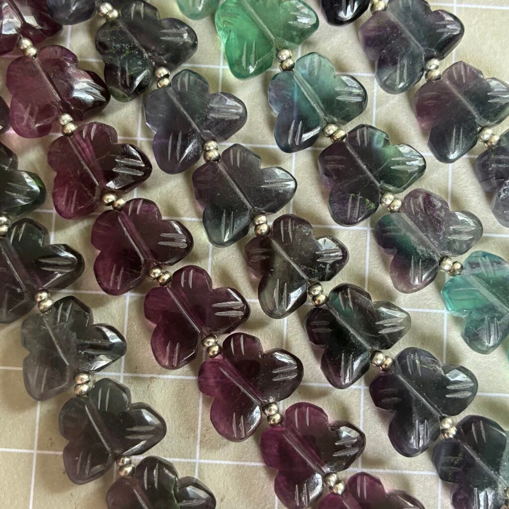 Fluorite Butterfly , 10 Beads, 12*10mm