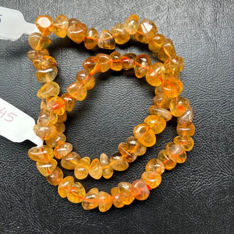 Citrine Smooth Round Tumble Bracelet,18cm