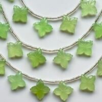Chalcedony, Parrot Green, Four Leaf Flower