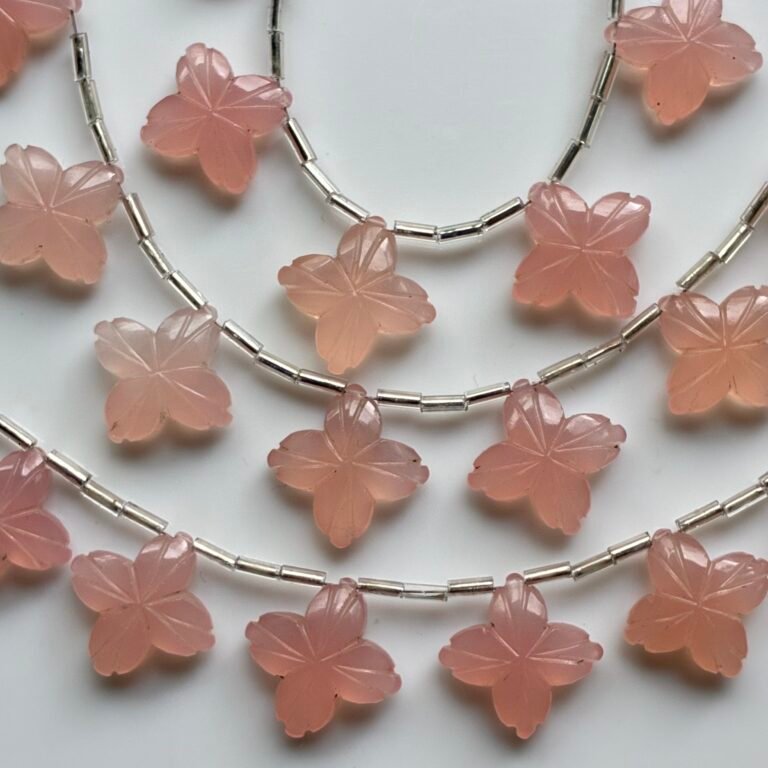 Chalcedony, Pink, Flower, 17*17 mm, 8 beads